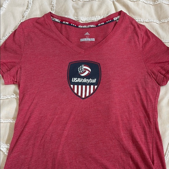 adidas Tops - Adidas Red USA Volleyball Tee